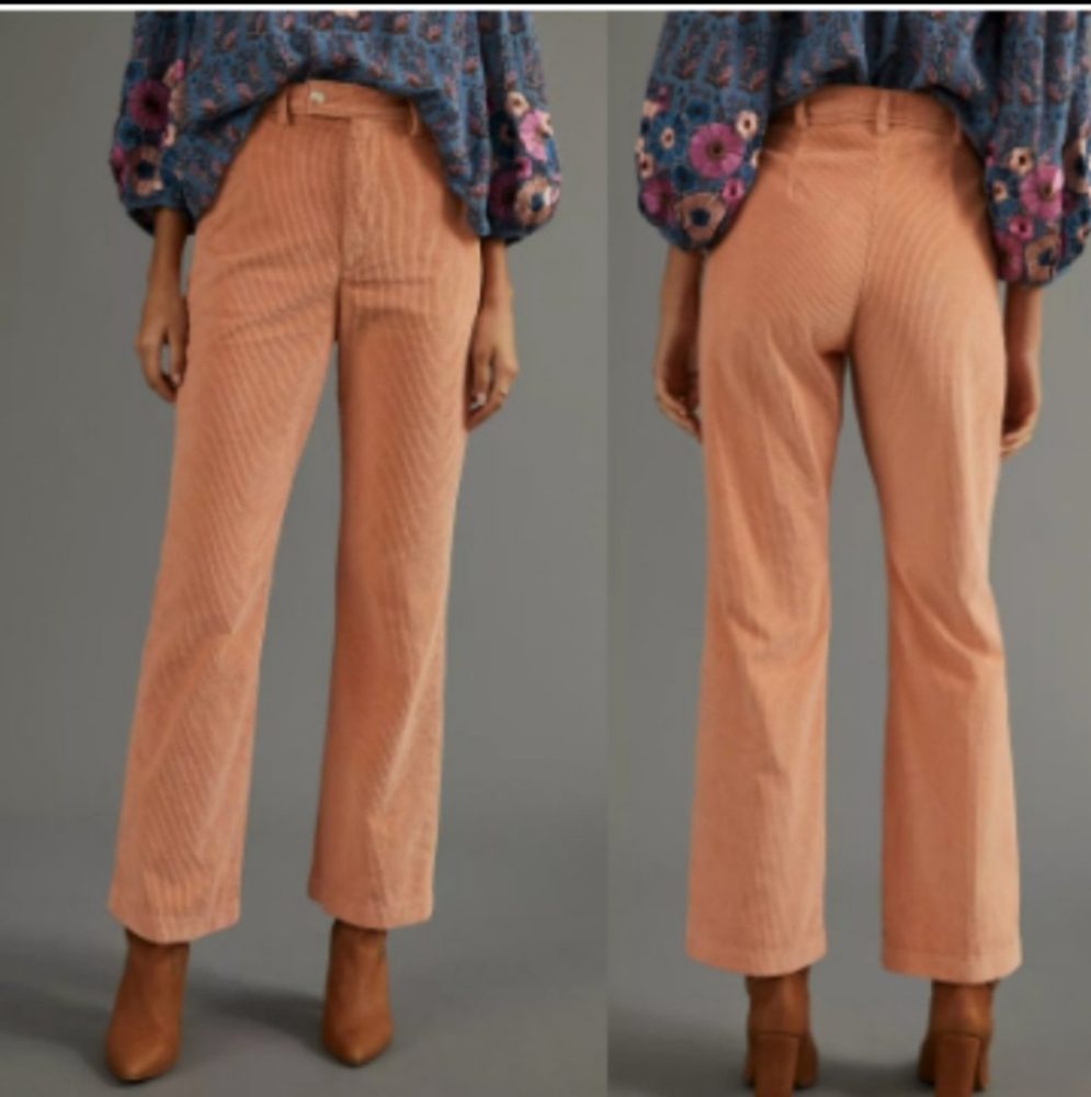 Levi’s Math Club Flare Corduroy Trousers Pants in Pebble Peach High Rise